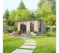 Power 14x12 Apex Log Cabin - Left Hand Door, Brown