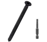 #14 x 2-1/2" Black Torx Flat Head Sheet Metal Screws 20 Pack, 304 Stainless Steel 18-8 Self Tapping Screws for Metal & Wood & Plastic, Black Coated, Star/Torx Bit Included