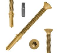 #14 x 2-3/4" Trailer Deck Screws, Self-Drilling Wood to Metal Screws, 181Pcs T30 Star Bits Reamer Tek Screws for Trailers Flatbeds, Self Tapping Screws Torx Screw Head for Metal by MCCKLE