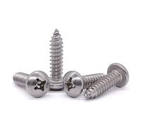 #14 x 3/4" Pan Head Sheet Metal Screws, 304 Stainless Steel 18-8, Phillips Drive, Self Tapping, Corrosion Resistant Screws for Wood Sheet Metal, Pack of 50