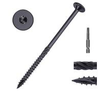#14 x 5 Heavy-Duty Structural Deck & Lag Screws - Epoxy-Coated Black Rust Resistant - Torx T30 Star Drive (Includes Bit) - for Outdoor Timber, Log, Landscaping Wood, Fence, Pergola, 30-Pack