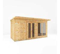 Mercia 14 x 6ft Maine Pent Summerhouse With Side Shed, Brown