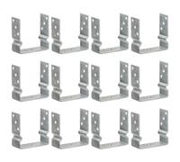 (14 x 6 x 15 cm) vidaXL Fence Anchors Garden Ground Anchor Post Bracket Silver Galvanised Steel