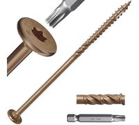 #14 x 8 Inch Wood Structural Lag Screws 250Pcs Star Drive Decking Wood Screws, Rust Resistant Timber Screws for Timber/Log/Landscaping (Brown)