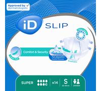 14 x iD Slip Super | Small | Adult Unisex Incontinence Slips | 1 Pack of 14
