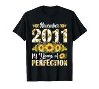 14 Year Old November 2011 Sunflower 14th Birthday Gift Girl T-Shirt