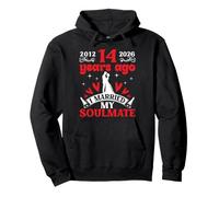 14 Years Ago I Married My Soulmate 14th Wedding Anniversary Pullover Hoodie