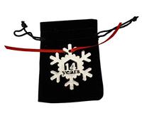 14 Years Cut Out Metal Snowflake Christmas Tree Hanging Decoration - 14th Wedding Anniversary