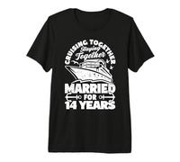 14 Years Married Cruising 14th Wedding Anniversary Cruise Premium T-Shirt