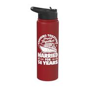 14 Years Married Cruising 14th Wedding Anniversary Cruise Stainless Steel Insulated Water Bottle