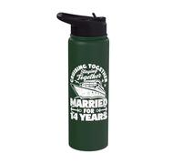 14 Years Married Cruising 14th Wedding Anniversary Cruise Stainless Steel Insulated Water Bottle