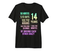 14 Years Married Funny 14th Wedding Anniversary Premium T-Shirt