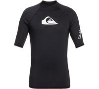 (14 Yrs, Black) Quiksilver Boys All Time Short Sleeve UPF 50 Rash Vest Guard T-Shirt - Black
