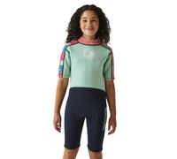 (14 Yrs, Tropical leaf Aruba Blue) Regatta Kids Wetsuit Shortie