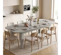 Homcom 140-180 Cm Extendable Oval Dining Table For 4-6 Round Edges In Grey Grey
