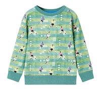 (140 (9-10y)) Kids' Sweatshirt Children Long Sleeves Pullover Kids' Top Light Green Melange