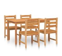 (140 cm table length, 4x chair + table) vidaXL Solid Wood Teak Garden Dining Set Dining Table Chair Multi Sizes/Models