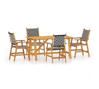 vidaXL 5 Piece Garden Dining Set Solid Acacia Wood UK