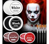 140 g Halloween Make-Up, Carnival Make-Up, Body Painting Colours, Halloween Special Effect Make Up Set, Face Paint for Theatre Make-Up, Carnival Party Make Up Set for Children Adults, Cosplay Clown