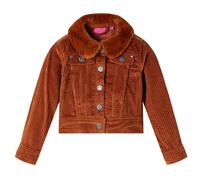 (140) Kids' Jacket Long Sleeve Children Turn Down Collar Jacket Corduroy Cognac