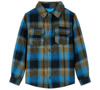 (140) Kids' Shirt with Turn Down Collar Children Button Down Casual Plaid Shirt