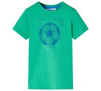 (140) Kids' T-shirt Short Sleeves Children's T Shirt Tee Top Football Print Green