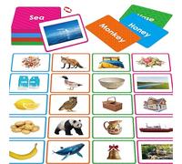 140 Noun Picture-Word Cards, Picture Flashcards Language Builder Visual Aid Speech Development Tool for Autism, ESL Teaching Materials for Adults, Non-Verbal Children Vocabulary Builder for Toddlers
