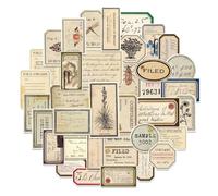 140 Pc Vintage Document Sticker Pack - Aged Parchment Labels & Tags for Junk Journaling, Scrapbooking, Collage | Brown Tone Ephemera for Bullet Journals, DIY Crafts, Vintage Aesthetic Decor