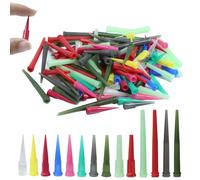 140 Pcs 14 Size Blunt Plastic Tapered Tip Dispensing Needle Tips, Dispensing Glue Tips, Tapered Pinhead Blunt End Liquid Dispenser Needles