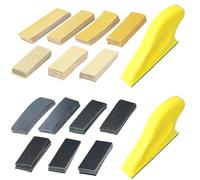 140 PCS Detailed Sandpaper Wet Dry Detail Sandpaper, Wet and Dry Sandpaper Sheets P80 P120 P180 P240 P320 P400 P600 with Mini Sander for Polishing and Grinding