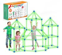 140 PCS Fort Building Kit, Glow in the Dark Den Building Kit for Kids 4-10 | STEM DIY Kids Fort Building Set, Construction Forts Toys, Creative Holiday Gifts,Indoor Outdoor Play House for Boys & Girls