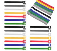 140 Pcs Hook and Loop Cable Ties, Reusable Adjustable Cable Straps, Wire Organizer Wraps for Home Office Laptop Tablet Cord Management (7 Colors)