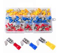 140 Pcs Insulated Piggy Back Crimp Terminals, Piggy Back Spade Connectors, Male and Female Spade Connectors for Automotive Motorcycle and Household Appliances