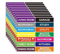 140 Pcs Large Home Moving Labels for Boxe, Labels Sticker, Moving Label, Packing Label for Moving House, Move Sticker, for Moving House Boxe, 14 Different Color Coded Stickers (25x101mm)