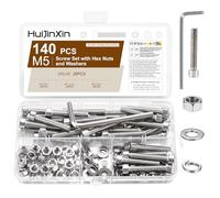 140 Pcs M5x30mm Bolts Set, Machine Screws Nuts and Bolts Assortment, Stainless Steel Hex Socket Head Cap Screws Bolts and Nuts Set, Hex Socket Screw with Lock & Flat Washers Sets