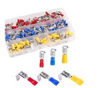 140 Pcs Piggy Back Spade Connectors, Insulated Piggy Back Crimp Terminals, Male and Female Spade Connectors for Automotive Motorcycle and Household Appliances