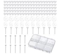 140 PCS Silicone Earring Backs 5/7 Mm Piercing Disc for Piercing Bump Ball Flat Studs for Sports Clear Backs Earring Retainers Soft Clear Disk Pads Replacement Kits for Earrings Sports Work DIY