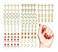 140 Pieces Of Golden Nail Jewelry, 3D Nail Art Pendant, Creative Nail Art Design, Diy Handicraft Materials.