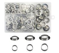 140 Sets Grommet Tool Kit,Punch Tarpaulin Eyelet Kit 12mm 14mm 17mm Metal Washers Setting (Punch Tool not Included) for Shoes Leather Tag Canvas and Belt Craft Making, Silver
