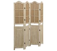 Vidaxl 4-panel Room Divider Brown 140X165 Cm Fabric, Brown