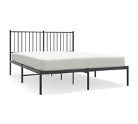 vidaXL Metal Bed Frame without Mattress with Headboard Black 140x200cm