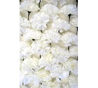 140 x Artificial Ivory Carnation Flowers Picks for Floral Foam Tributes and Funeral Arrangements (Ivory)