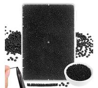 14000pcs/300g Glass Seed Beads, Black Beads 2mm with Box and Tweezers, Round Seed Bead for Bracelet Making, Glass Bead for Jewellery Making Kits DIY