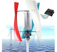 14000W No Noise Vertical Wind Turbine Generator,12V 24V 48V 110V 220V Magnetic Levitation Wind Turbine with MPPT Controller, for Home Street Lighting(Red,24V)