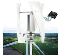 14000W No Noise Vertical Wind Turbine Generator,12V 24V 48V 110V 220V Magnetic Levitation with MPPT Controller, for Home Street Lighting,White-110V