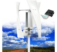 14000W Silent Vertical Wind Turbine Generator with MPPT Controller for Home & Street Lighting, 12V/24V/48V/110V/220V, Magnetic Levitation Technology, Eco-Friendly Renewable Energy (White, 12V)