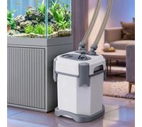 1400L/H Ultra-Silent External Fish Tank Filter Canister with Adjustable Flow Rate, Multiple Bio-Function External Aquarium Filter with Filter Sponge, Activated Carbon, Bio-Ball for Fresh & Saltwater