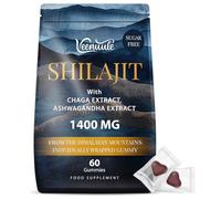 1400MG Himalayan Shilajit Gummies for Men & Women, Shilajit Gold Grade 100% Pure, Added Ashwagandha and Chaga, Fulvic Acid & 85+ Minerals, High Strength Energy & Immune Booster, Zero Sugar, 60 Gummies