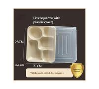 (1400ml bowl type five grid+PP lid) (100) Disposable Multi -Latter Box Purchibutic Can Be Deductable Rice Box Lunch Box