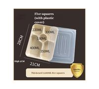(1400ml five grid+PP cover) (100) Disposable Multi -Latter Box Purchibutic Can Be Deductable Rice Box Lunch Box